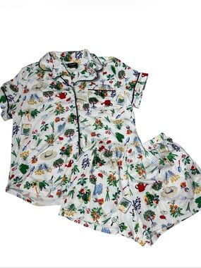 Kate Spade Garden Party pajama set matching top shorts medium